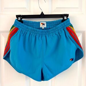 Aviator Nation - 5 Stripe Flex Board Shorts - Neon Blue - Large